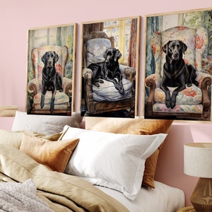 Labrador digital download, art printable Labrador print. Comfortable Lab Set 2, wall art, Colorful Labrador, Set 3, For Love of Labrador