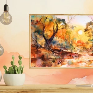 Epic Dreamscapes: Journey Through Australian Bushland. A charming landscape art piece. Instant digital download, Printable Wall Art.
