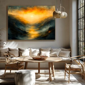 Atmospheric Serenity A Warm Abstract Landscape Inspired by Turner’s Mastery Digital Download Unique art from Painting PRINTABLE, Wall Art 19