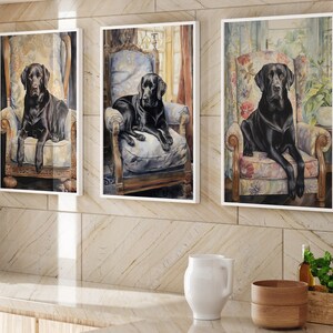 Labrador digital download, art printable Labrador print. Comfortable Lab Set 1, wall art,  Colorful Labrador, Set 3, For Love of Labrador