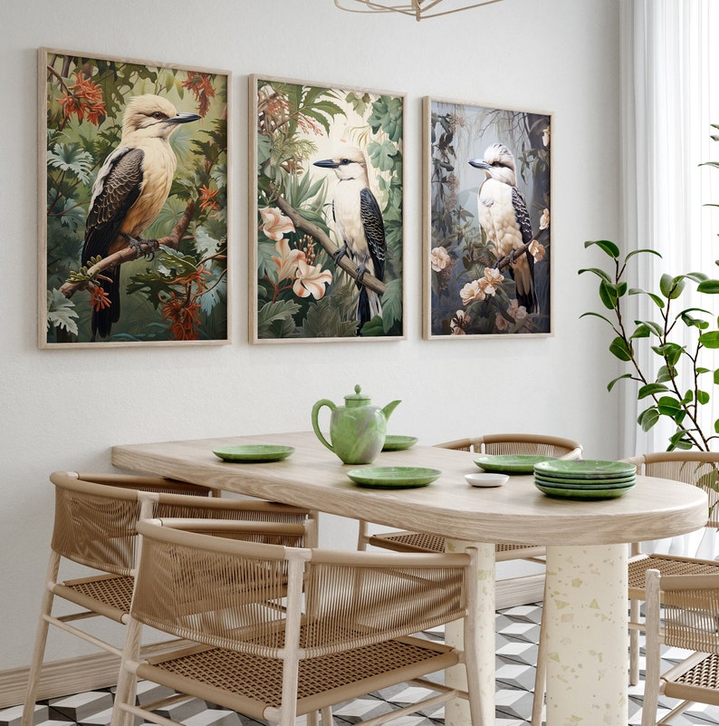 AUSTRALIAN KOOKABURRA Wall Art Set 3 Images Set 1 Kookaburra Etsy