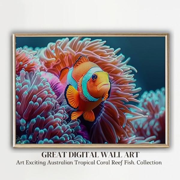 WOW "Colorful Coral Fish, Dive into Magnificence! CoralReef Beauty Your Walls. Digital Wall art. OceanArt. TropicalDecor. UnderwaterBeaut #6