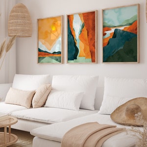 HARMONY Mountains 2, a bold 3-piece set of digital art, abstract, Modern Prints, Wall Art, Colorful, special download, Printable art piece