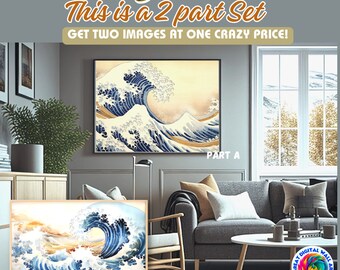 Hokusai Great Wave Print Set: Japanese Wall Art (Digital Download)