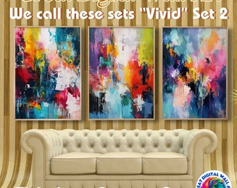Colourful Abstract Art Print Set of 3 Prints Modern Printable Art Modern Abstract Art Wall Art Colorful Print Modern Painting “VIVID” set 2