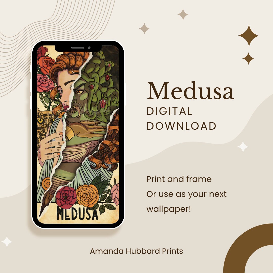 Medusa Digital Download Printable Artwork Greek Mythology - Etsy