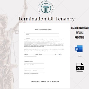 Notice of Termination of Tenancy Template