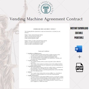 Vending Machine Agreement Contract