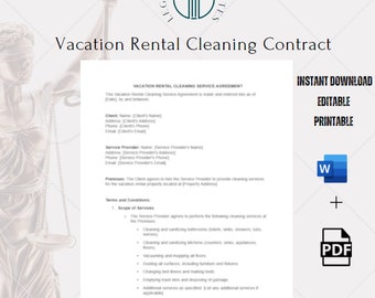 Contratto di contratto di servizio di pulizia per case vacanze