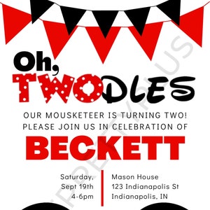 Oh Twodles Mickey Mouse 2nd Birthday Invitation Template | Digital Download | Canva Editable | Oh Toodles!