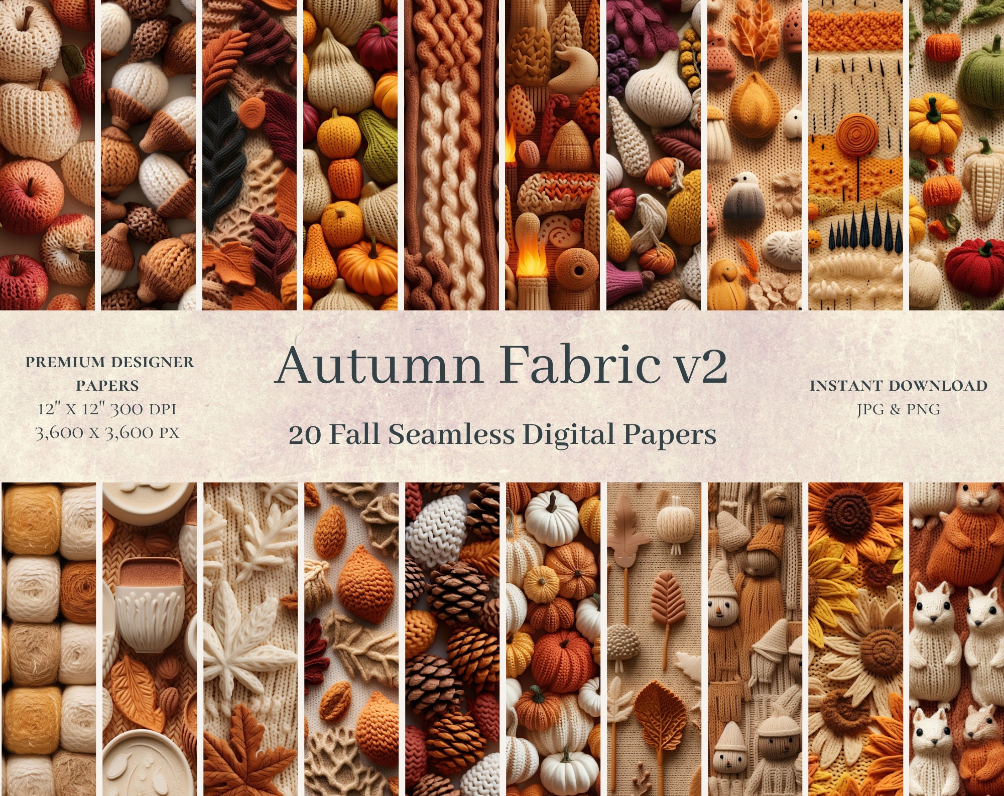 Autumn Fabric Digital Papers