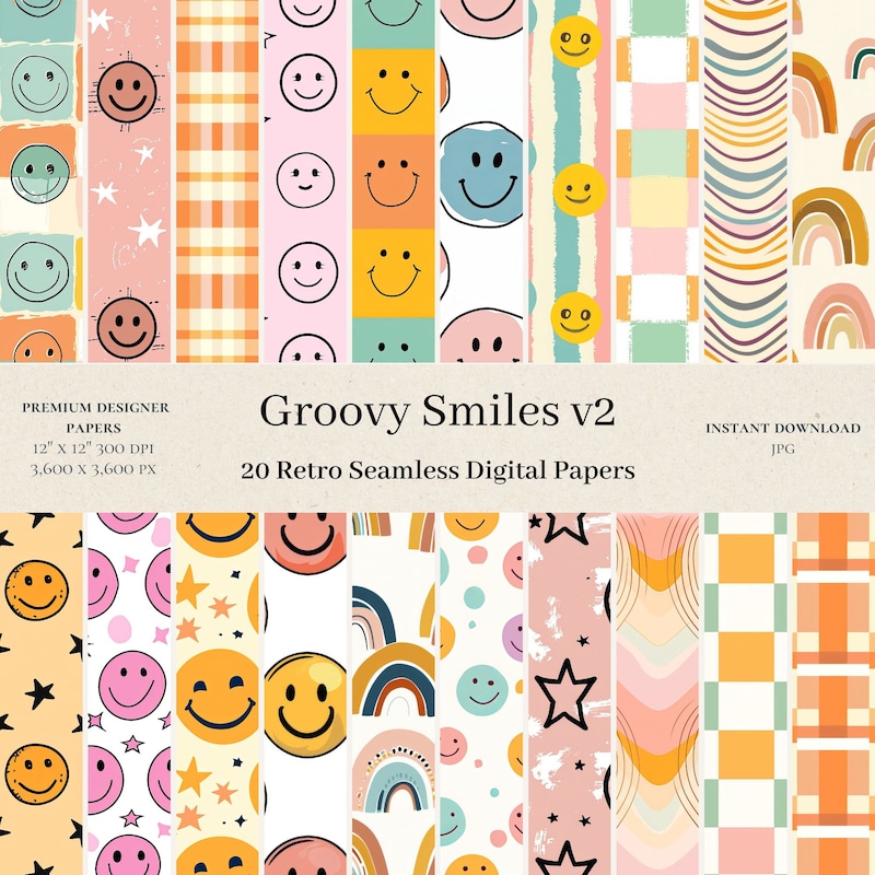 Boho Smiley Wallpaper - Etsy