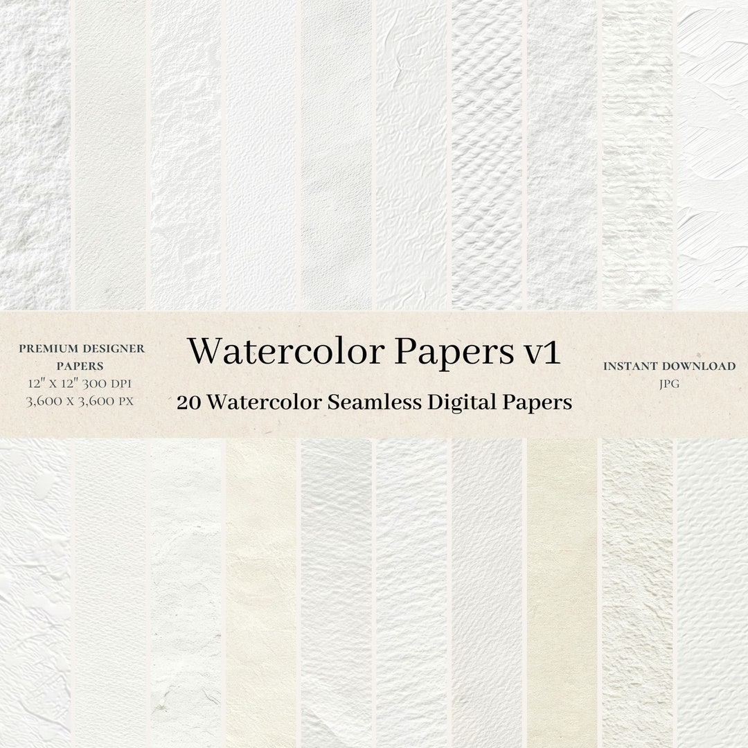 20 Watercolor Papers Digital Papers - Watercolour Seamless Digital ...
