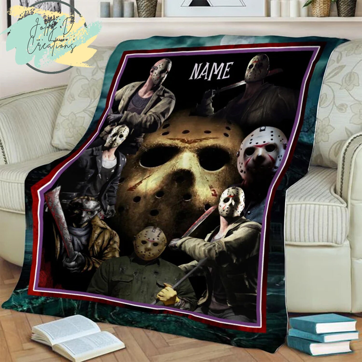 Personalized Name Jason Voorhees Blanket Serial Killers Etsy