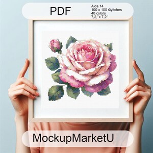 Rose Flowers Cross Stitch Patterns PDF, Rose Cross Stitch Pattern,Plant Instant Download Embroidery, Needle Craft, Flowers Cross Stitch PDF