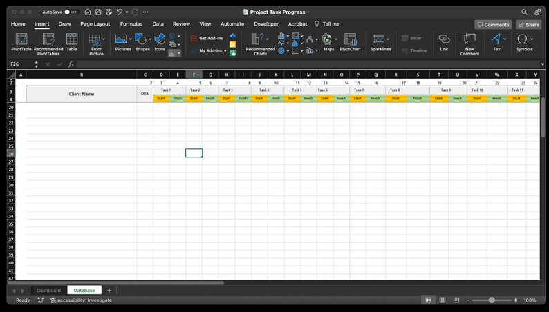 Project Task Progress - Etsy