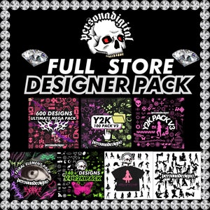 1200+ Files Y2K Full Store Svg Png Vector Shapes Clothing Streetwear Brand Assets Tech Mock up