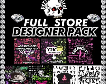 Y2K Full Store Graphics Pack: SVG, PNG, Vector Assets