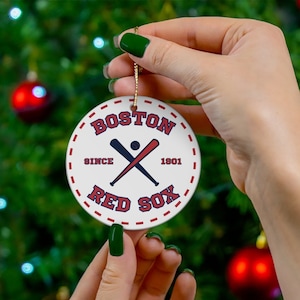 Boston Red Sox Weihnachtsschmuck, Red Sox Weihnachtsbaumdekoration, Geschenk für Red Sox-Fan, Boston Red Sox Baseball Familie, Boston Fan Geschenk
