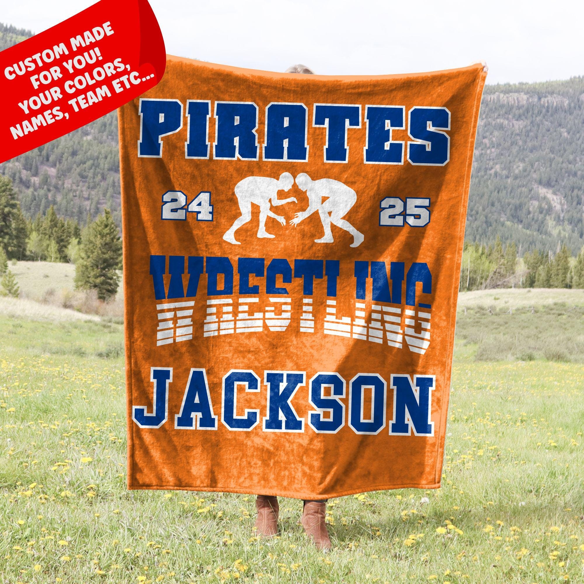 Wresting Gift, Personalized Wresting Blanket With Name, Wrestler Gift for Senior Night / End of Season Gifts for Wrestling Team, Custom Made