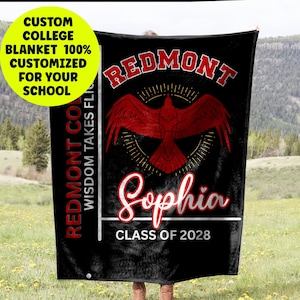 Bed Party Blanket, College Reveal Party, Personalized Dorm Decor, Custom College Blanket, Graduation Gift, Custom University School Blanket