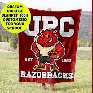 Bed Party Blanket, College Reveal Party, Personalized Dorm Decor, Custom College Blanket, Graduation Gift, Custom University School Blanket