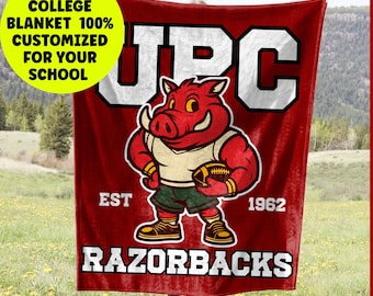 Bed Party Blanket, College Reveal Party, Personalized Dorm Decor, Custom College Blanket, Graduation Gift, Custom University School Blanket