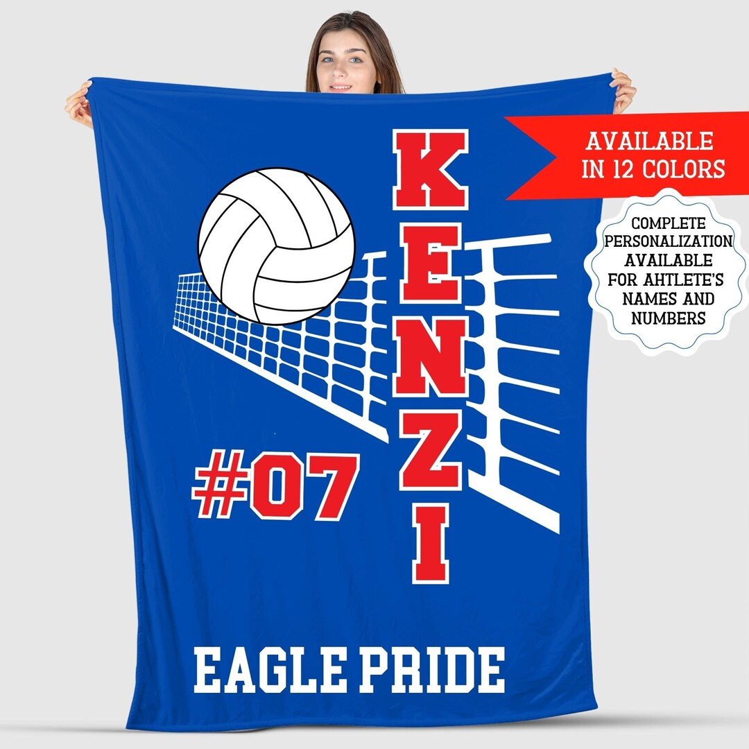 Personalized Volleyball Team Blanket With Name, Custom Sports Blanket