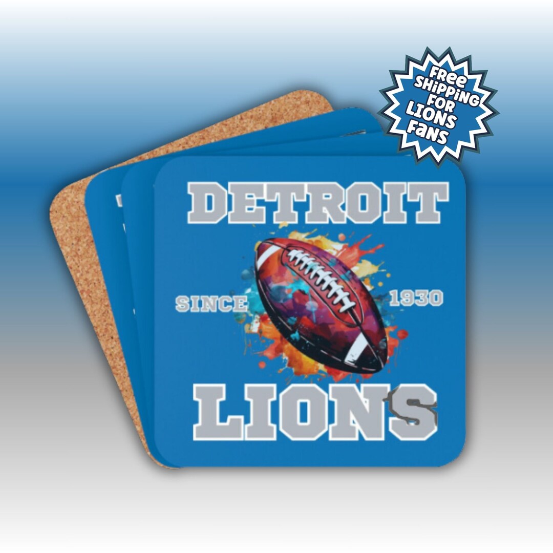 Detroit Lions Coaster Set Detroit Lions Football Detroit Etsy