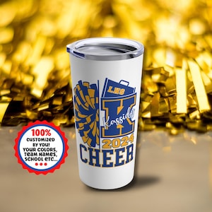 Cheerleader Tumbler, Custom Cheer Mug for Cheerleading, Personalized Name Tumbler for Cheer Team Gifts or Senior Cheerleader Gifts for Her