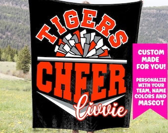Custom Cheerleader Name on Blanket, Personalized Cheerleading Gift For Competitive Cheer, Senior  Night Gift-Senior Banquet Idea for Team