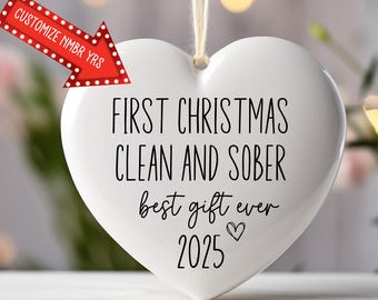 Första julen nykterhetsdejt, present till någon i återhämtning, personlig dejt för nykterhet, gåva för missbruksåterhämtning, AA NA-minnessak