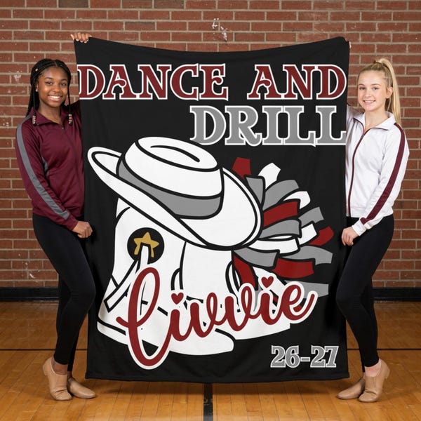 Couverture polaire personnalisée Drill Team, cadeau pour senior de l'équipe de danse Majorette 2026