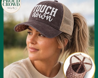Touchdown Hat, Game Day Trucker Hat, Football Mom Game Day Apparel, Embroidered Touch Down Tailgate Baseball Hat, Football Lover Gift
