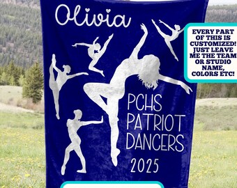 Personalized Dance Blanket Customized for Teams, Dancer Gift for Her