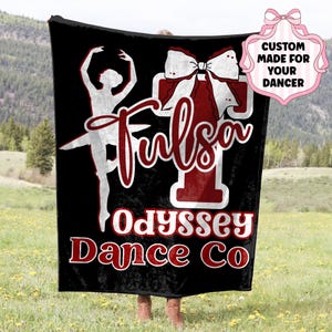 Personalized Ballerina Plush Blanket, Dance Company Colors, Name Gift, Custom Team Throw, Ballet Dancer Bedroom Decor, Dancer Gift for Her