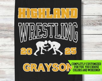 Wrestling Blanket, Personalized Team Name, Name Blanket, Custom Fleece Throw, Wrestling Gift, Sports Blanket for Seniors, Wrestler Gift Idea