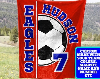 Personalized Soccer Blanket | Senior Night Gift | Custom Team Blanket for Soccer Team