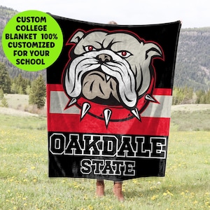 Bed Party Blanket, College Reveal Party, Personalized Dorm Decor, Custom College Blanket, Graduation Gift, Custom University School Blanket