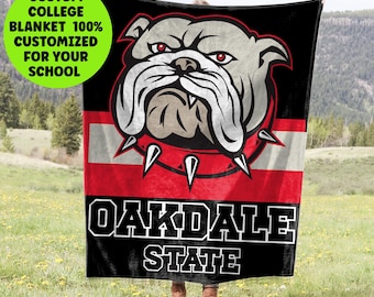 Custom College Blanket, College Reveal Party, Personalized Dorm Decor, Bed Party Blanket, Graduation Gift, Custom University School Blanket