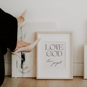 Love God Love People, Bible Decor, Jesus Art, Printable Wall Art, Minimalist Art, Scripture Wall Art, Christmas Gift for Her