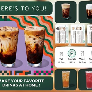 Starbucks - Authentic Recipe Cards | DIY Coffee & Tea Drinks | Home Barista Guide to Frappuccinos|Lattes|Fontana|Macchiato and More