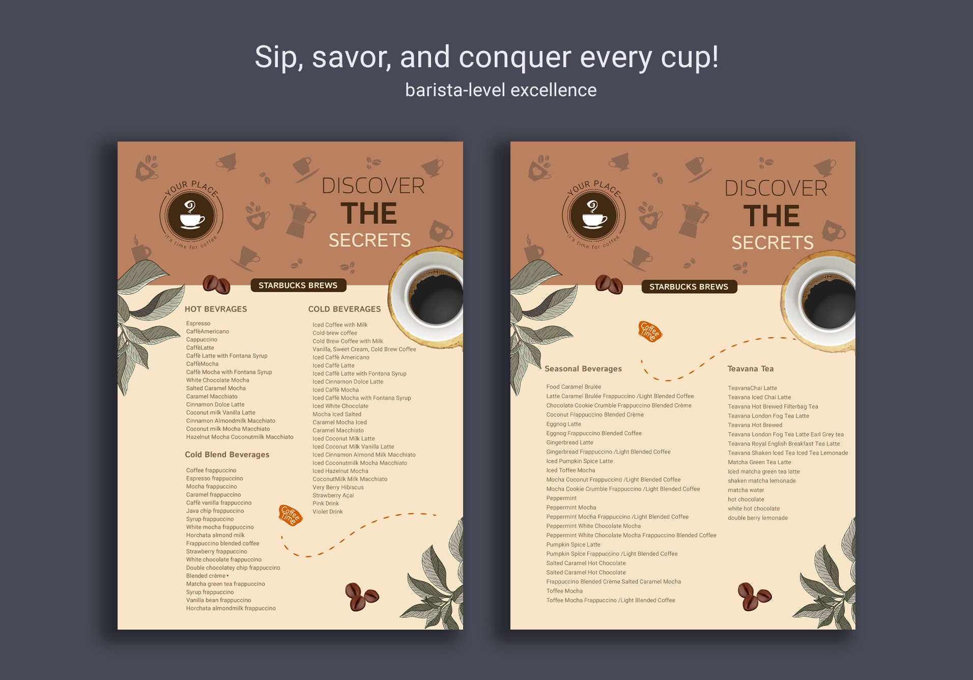 Starbucks - Authentic Recipe Cards | DIY Coffee &amp; Tea Drinks | Home ...