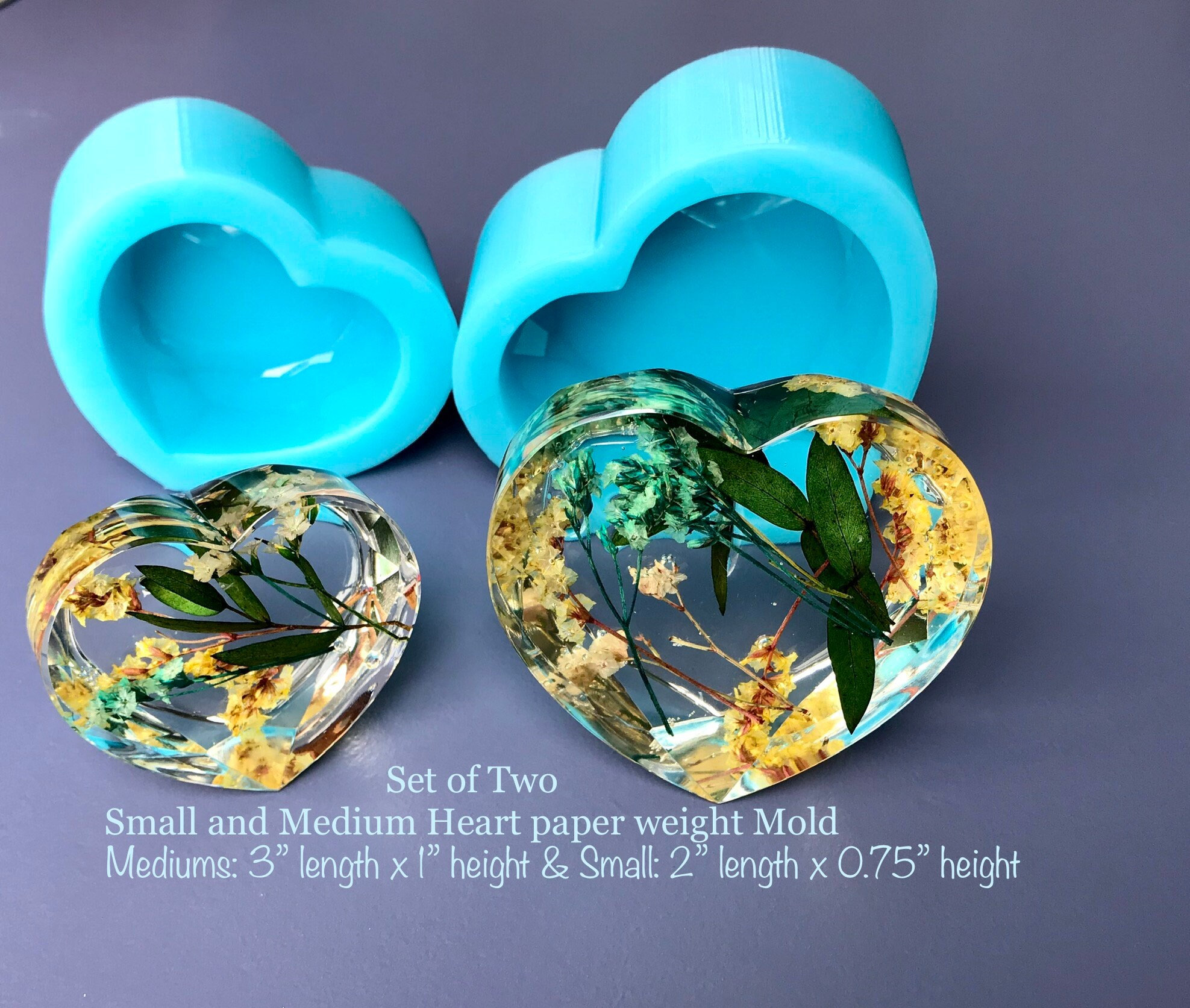 Large Epoxy Resin Mold, Deep Heart Resin Molds for Flowers Preservation, Heart  Silicone Molds for Resin Casting 