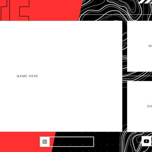 Animiertes Rot und Schwarz Live Screen Stream Overlay | Overlay/Theme für Twitch, Youtube, Kick, etc. | 6 Variationen | Hintergrund | Streaming |