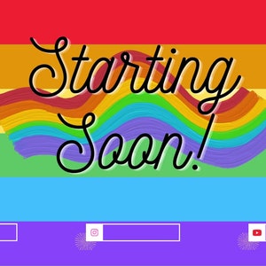 Animated Pride Overlay Pack for Twitch, Youtube, Kick, etc. | Simple Animated Stream Graphic | Starting, Live, BRB, Ending | Streaming