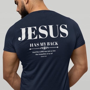 Jesus Has My Back tee | Bella & Canvas 3005 V-neck