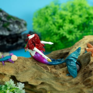 Printed Mermaid Miniature, Mermaid Resin Figurine – Handmade Epoxy Ocean Fantasy Sculpture