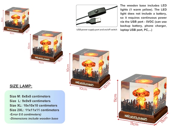 Explosion Bomb Resin Lamp, Atomic bomb diorama, Nuke bomb fallout
