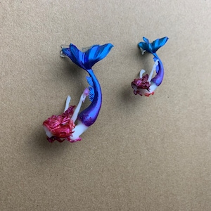 Printed Mermaid Miniature, Mermaid Resin Figurine – Handmade Epoxy Ocean Fantasy Sculpture